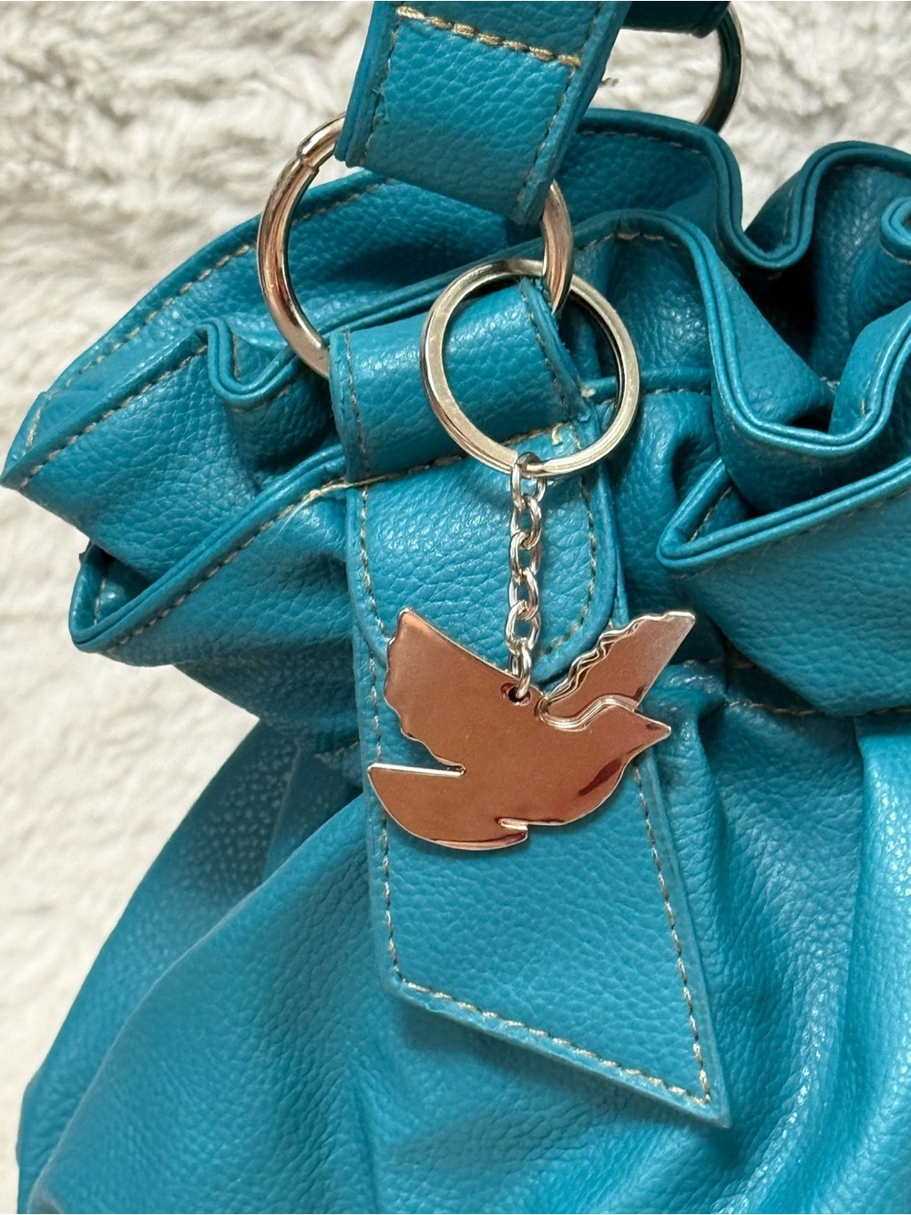 Selena Gomez Teal Ruffled-Top Shoulder Bag- Dream Out Loud Collection - Picture 3 of 14
